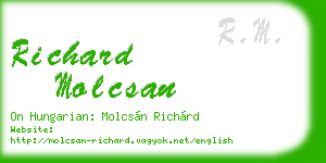 richard molcsan business card