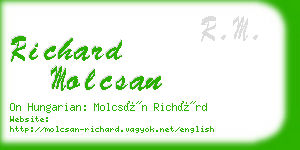 richard molcsan business card